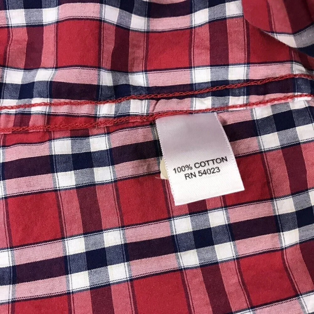 Banana Republic Soft Wash Mens Plaid 100% Cotton Long Sleeve Button Down Shirt L